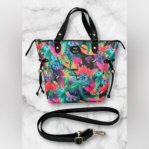 NWOT Juicy Couture Faux Tropical Floral Satchel Crossbody Bag Purse